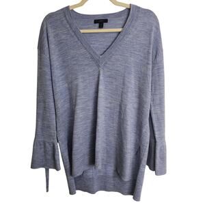 J Crew Womens Merino Wool V-Neck Sweater Size M Quiet Luxury Minimalist Preppy